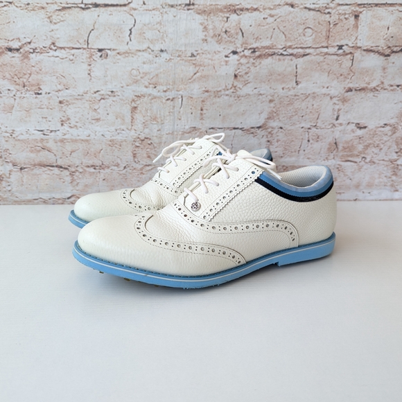 G/FORE | Shoes | Gfore White And Blue Athletic Shoes With Brogue Design ...